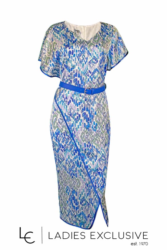 ESTEL Φόρεμα σατέν φάκελος με ζώνη