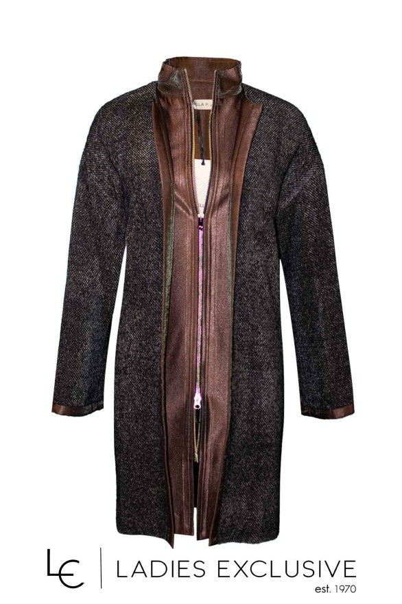 BELLA P. Ημίπαλτο μπουκλέ με κρυφό φερμουάρ