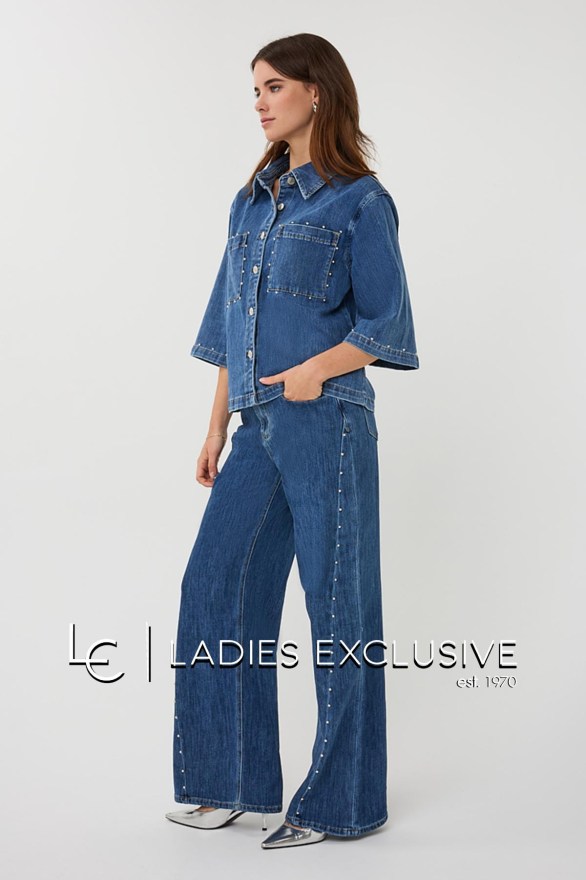 ESQUALO Πουκάμισο τζην με τρουκς