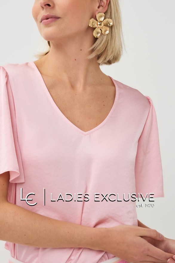 ESQUALO Μπλούζα κοντομάνικη σατέν