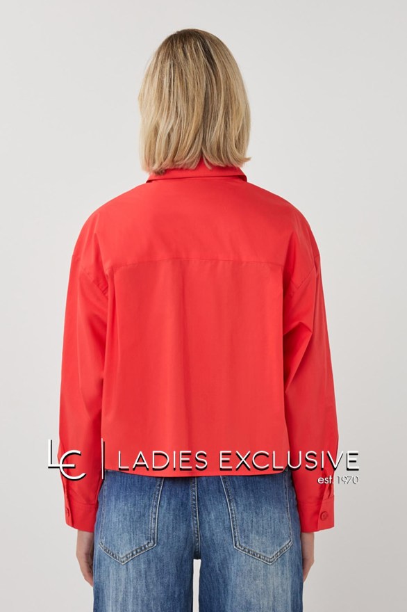 ESQUALO Πουκάμισο cropped σε άνετη γραμμή