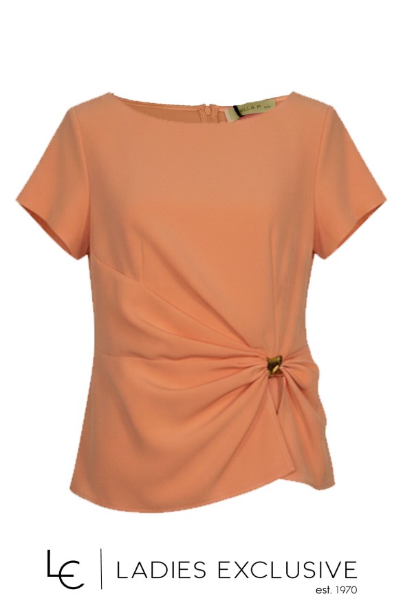 BELLA P. Μπλούζα κοντομάνικη κρεπ