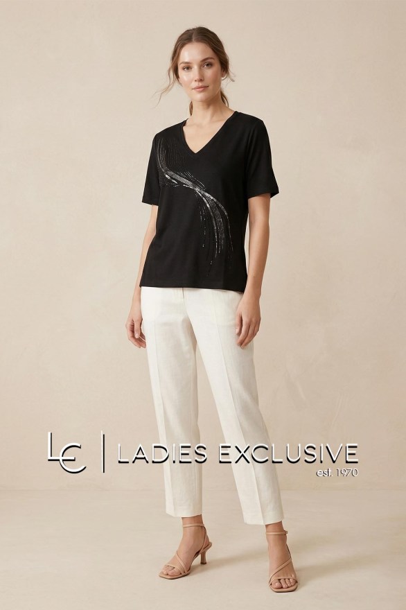 NICOLA Μπλούζα κοντομάνικη με άνοιγμα v