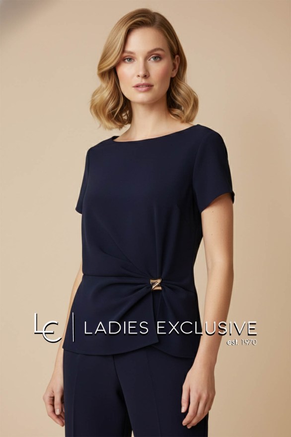 BELLA P. Μπλούζα κοντομάνικη κρεπ