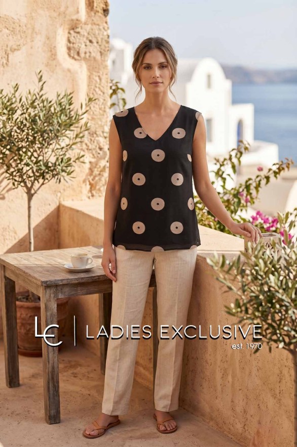 ESTEL Μπλούζα αμάνικη με μεγάλο v