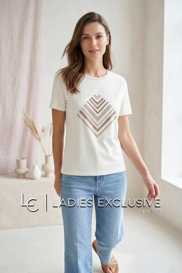 NICOLA Μπλούζα κοντομάνικη με στάμπα γεωμετρικό σχήμα