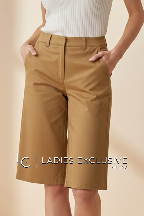 BELLA P. Ζιπ κιλότ βαμβακερή