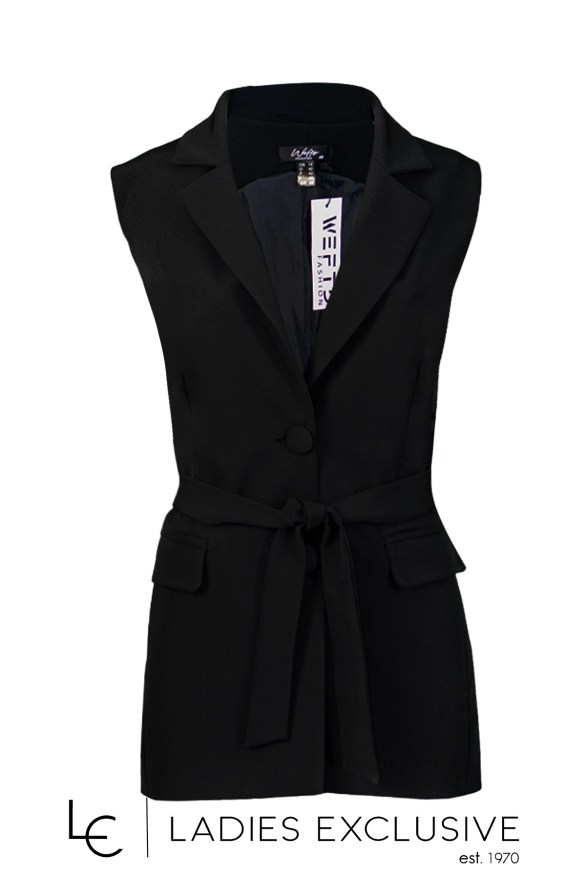 WEFTS Γιλέκο κρεπ με ζώνη