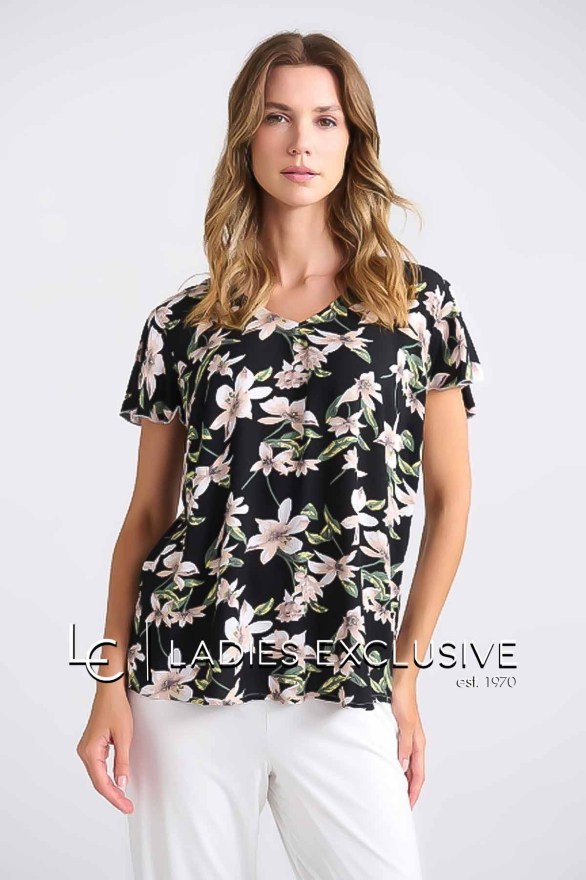 FIBES Μπλούζα κοντομάνικη με μανίκι βολάν