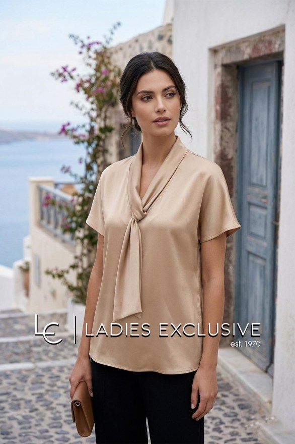 EFFECT Μπλούζα σατέν κοντομάνικη