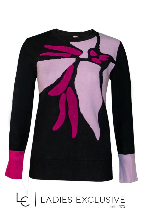 ÊTRE Μπλούζα πλεκτή με μεγάλο λουλούδι