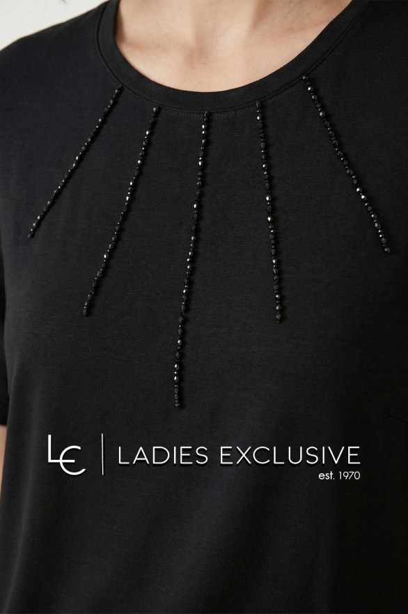 NICOLA Μπλούζα κοντομάνικη με πέρλες