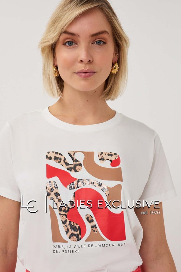 ESQUALO Μπλούζα T-shirt με στάμπα animal print