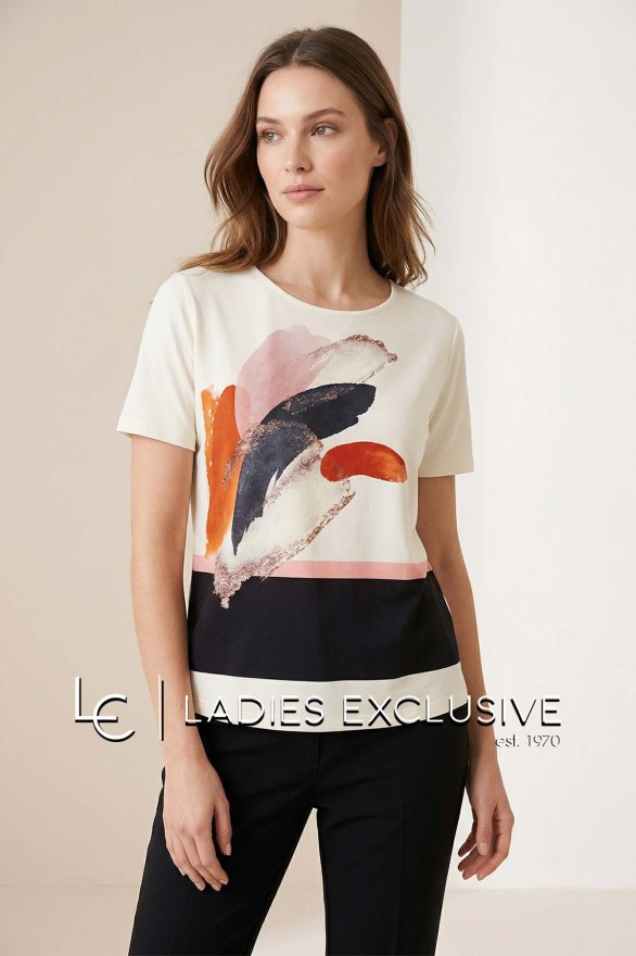 NICOLA Μπλούζα κοντομάνικη με γήινα χρώματα