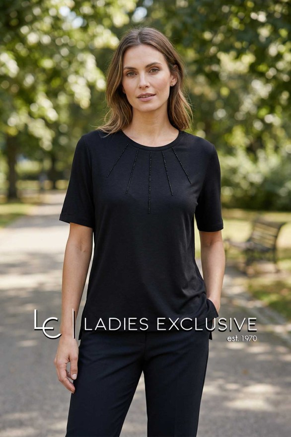 NICOLA Μπλούζα κοντομάνικη με πέρλες