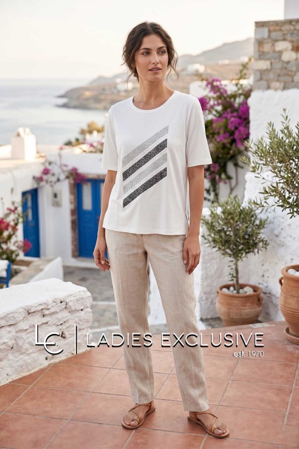 ELIN Μπλούζα κοντομάνικη με διαγώνια σχέδια