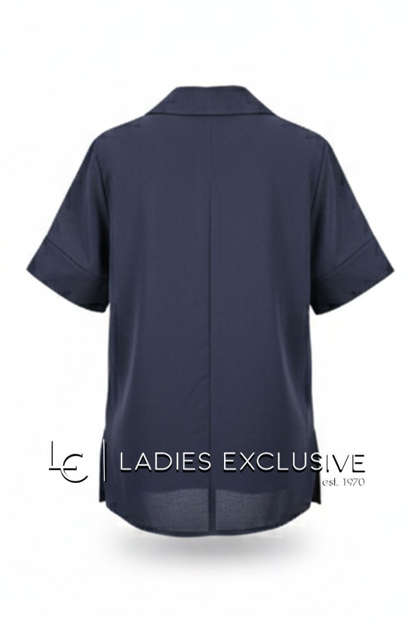 BELLA P. Μπλούζα κοντομάνικη με πέτο γιακά