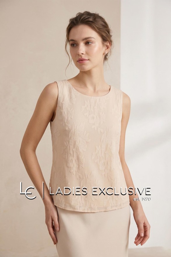 ESTEL Μπλούζα αμάνικη με ανάγλυφα σχέδια