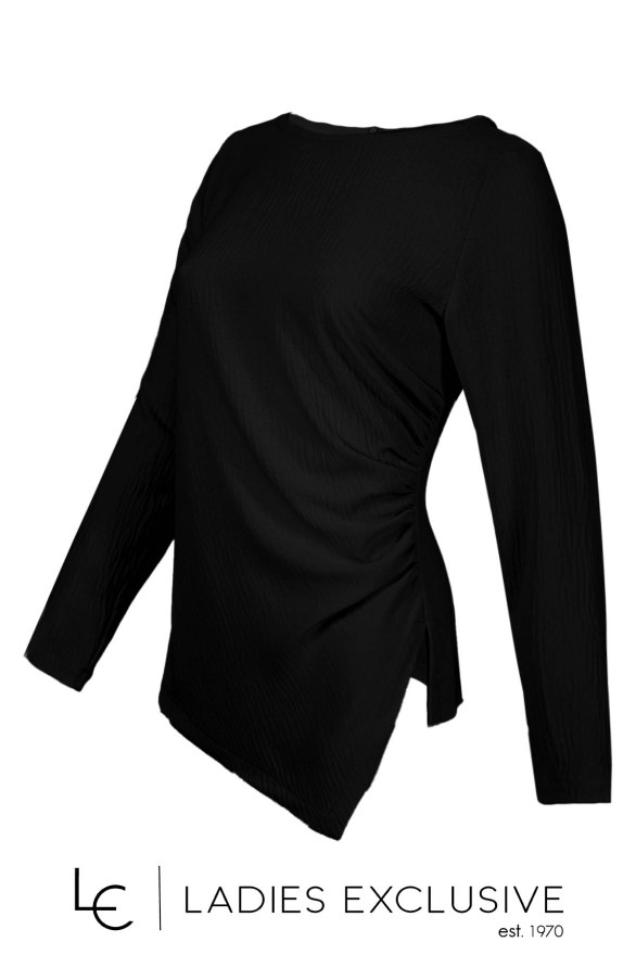 BELLA P. Μπλούζα ντραπέ με ασύμμετρο άνοιγμα