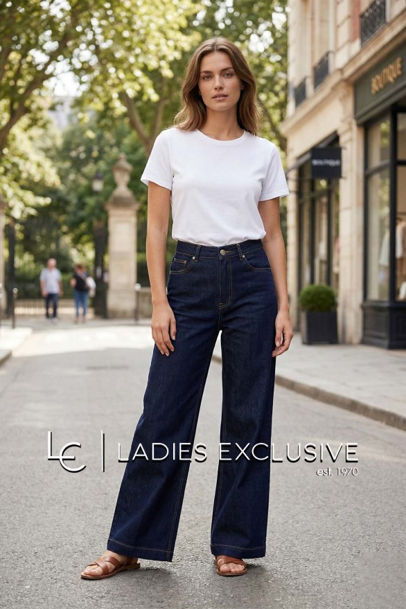 FRANSA Παντελόνι τζην wide leg