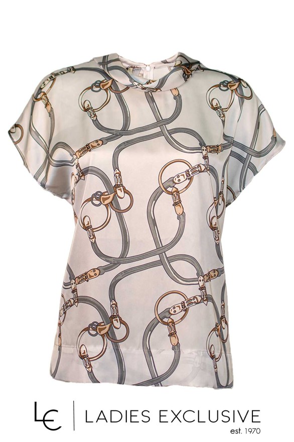 BELLA P. Μπλούζα κοντομάνικη σατέν