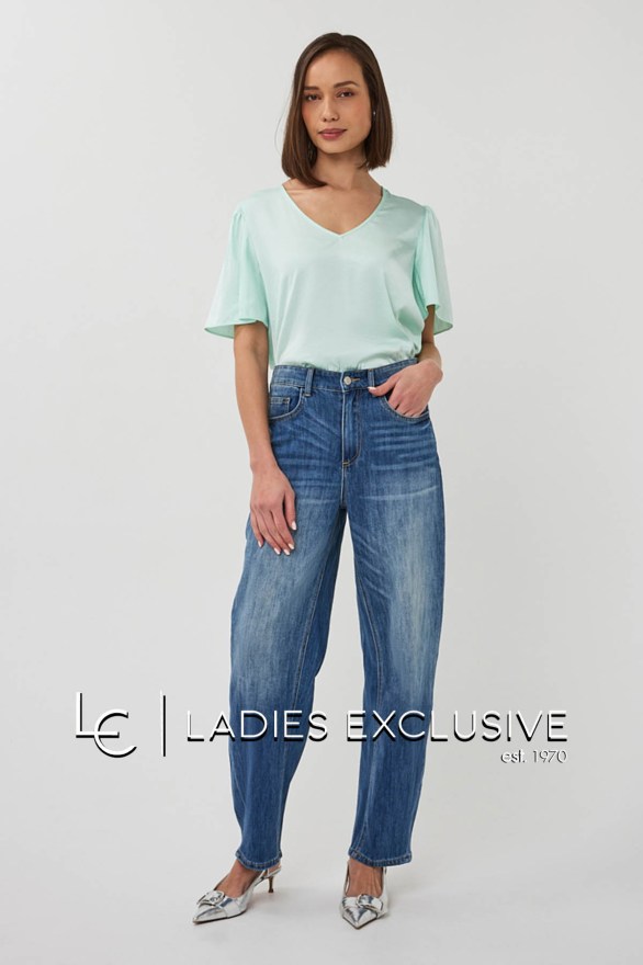 ESQUALO Μπλούζα κοντομάνικη σατέν