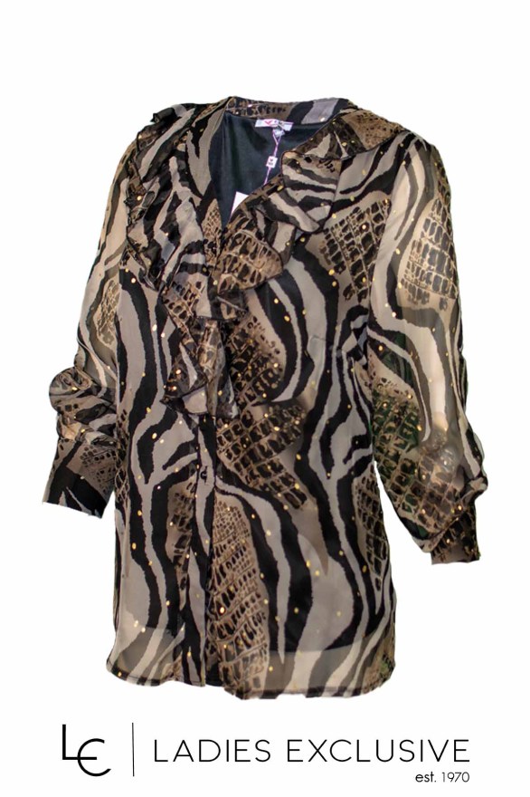 FIBES Πουκάμισο με άνοιγμα v και βολάν