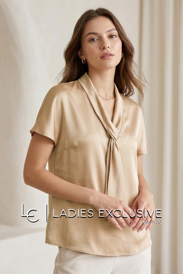 EFFECT Μπλούζα σατέν κοντομάνικη