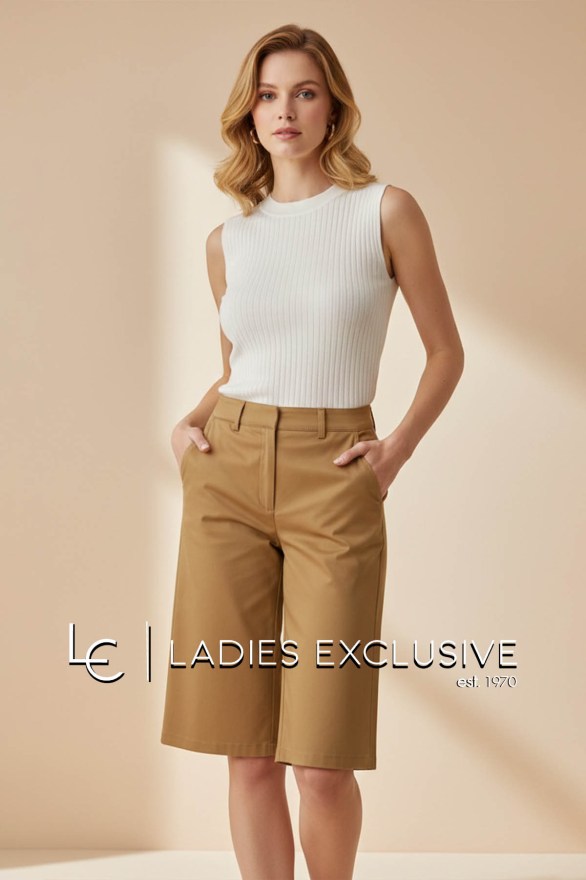 BELLA P. Ζιπ κιλότ βαμβακερή