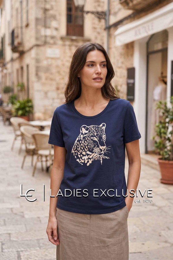 FRANSA Μπλούζα t-shirt με στάμπα τίγρη