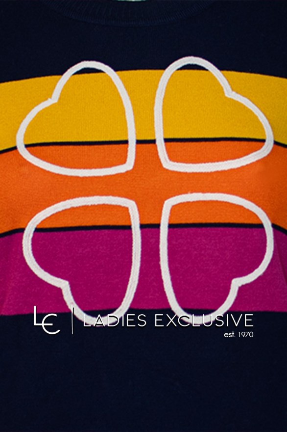 ÊTRE Μπλούζα πλεκτή με ανάγλυφες καρδιές