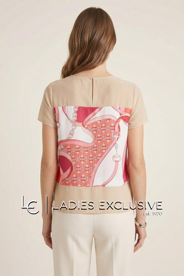 BELLA P. Μπλούζα κοντομάνικη σατέν