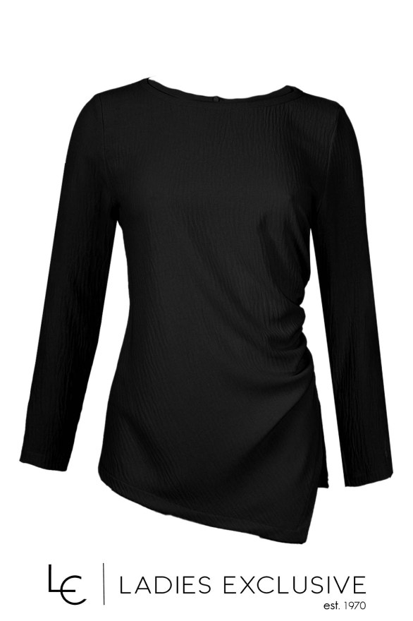 BELLA P. Μπλούζα ντραπέ με ασύμμετρο άνοιγμα