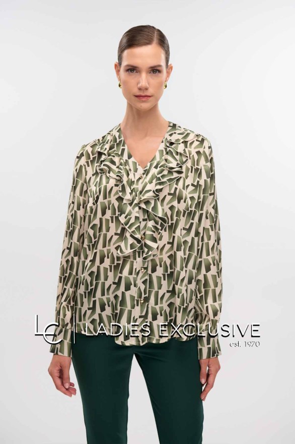 FIBES Πουκάμισο σατέν με βολάν