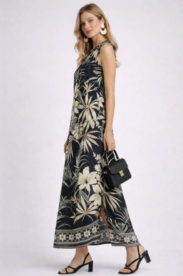 WEFTS Φόρεμα αμάνικο μακρύ