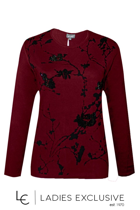 NICOLA Μπλούζα με σχέδια κλαδιά και στρας