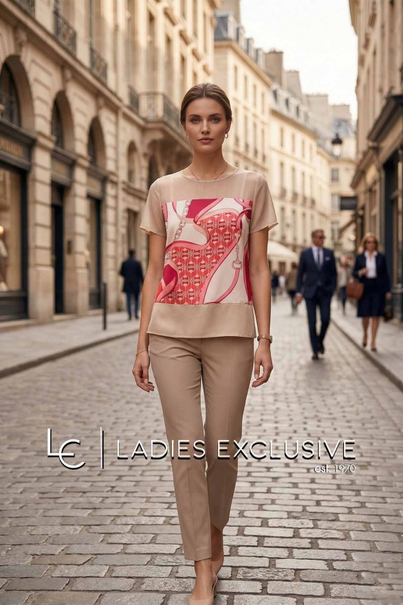 BELLA P. Μπλούζα κοντομάνικη σατέν