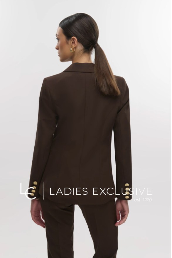 FIBES Σακάκι κρεπ με εντυπωσιακό κουμπί