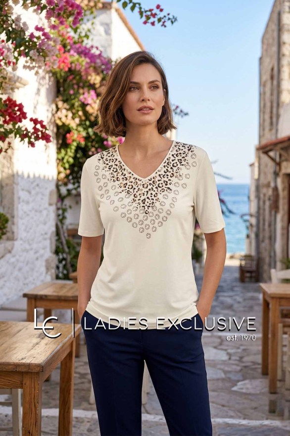 NICOLA Μπλούζα κοντομάνικη με v