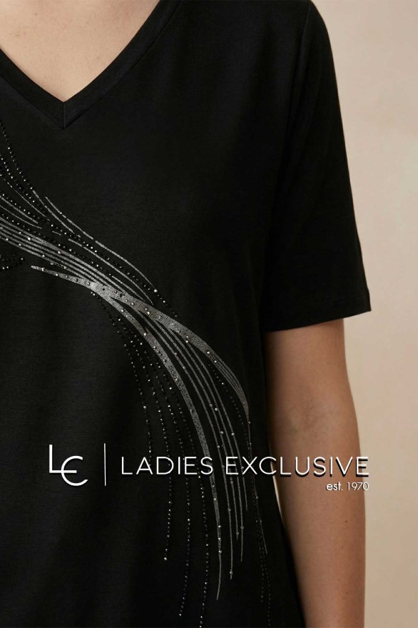 NICOLA Μπλούζα κοντομάνικη με άνοιγμα v