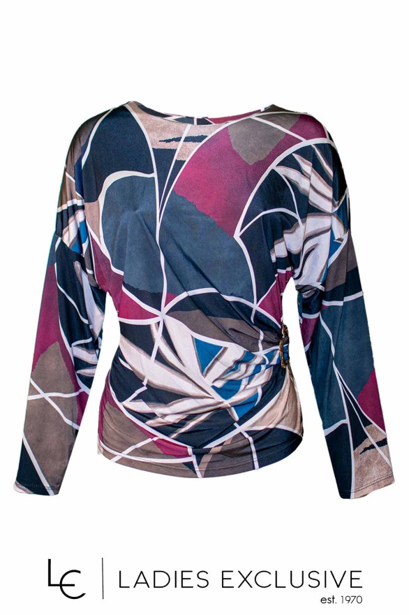 FIBES Μπλούζα ντραπέ με αγκράφα