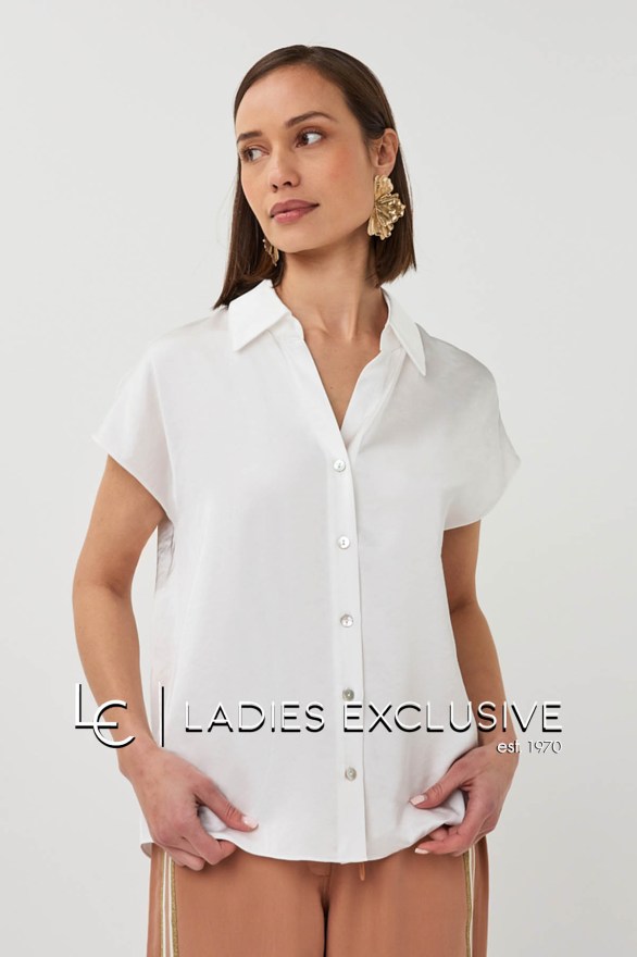 ESQUALO Πουκάμισο σατέν με κοφτό μανίκι