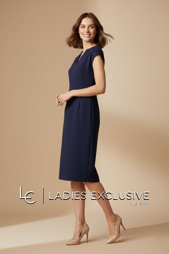 BELLA P. Φόρεμα κρεπ με σατέν v