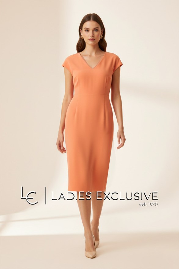 BELLA P. Φόρεμα κρεπ με σατέν v