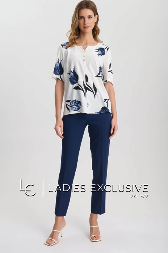 FIBES Μπλούζα κοντομάνικη με λουλούδια