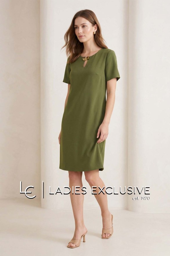 FIBES Φόρεμα κοντομάνικο κρεπ