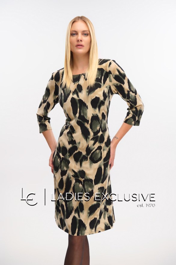 FIBES Φόρεμα πλεκτό σε γήινους τόνους