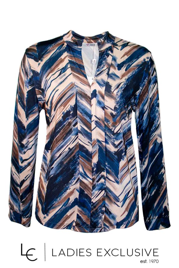 FIBES Μπλούζα με άνοιγμα v και πιέτα