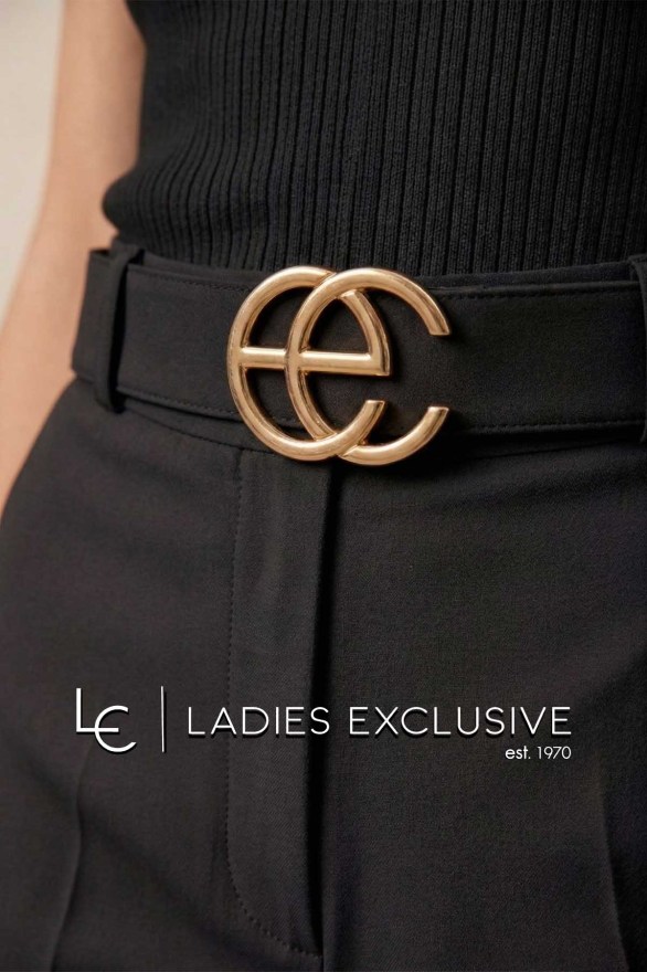 ESTEL Παντελόνα κρεπ με ζώνη