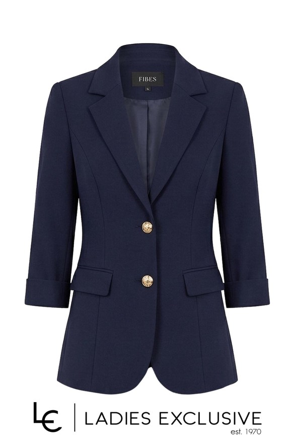 FIBES Σακάκι κρεπ με μανίκι 3/4